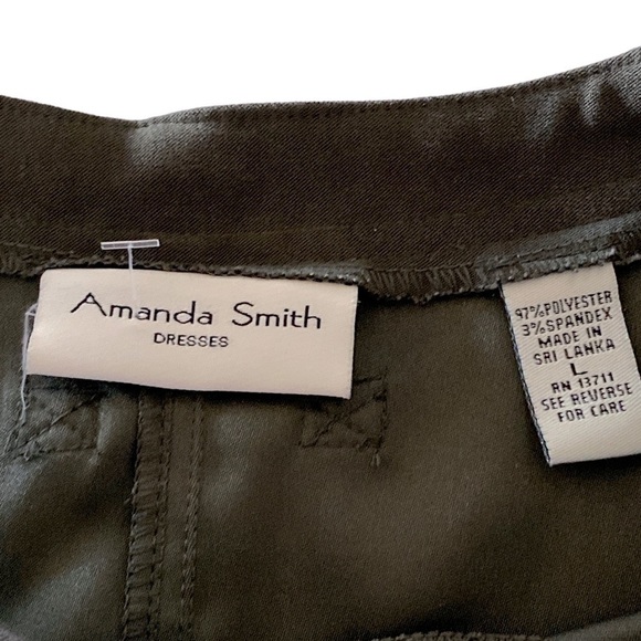 Vintage Amanda Smith Olive Green Embroidered Floor Length Fall Maxi Dress Lar… - Picture 4 of 8